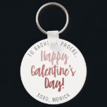 Cadeautje met wiegenaamd gelukkig galentijnsdagboe sleutelhanger<br><div class="desc">Sleutelhanger van het Zweedse script Happy Galentine's Day Keepomwille voor je vrienden.</div>