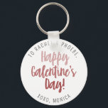 Cadeautje met wiegenaamd gelukkig galentijnsdagboe sleutelhanger<br><div class="desc">Sleutelhanger van het Zweedse script Happy Galentine's Day Keepomwille voor je vrienden.</div>