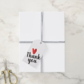 Cadeautje of Bedrijfslabel Rode Waterverf Hart Cadeaulabel (Met Touw)