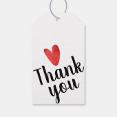 Cadeautje of Bedrijfslabel Rode Waterverf Hart Cadeaulabel (Achterkant)