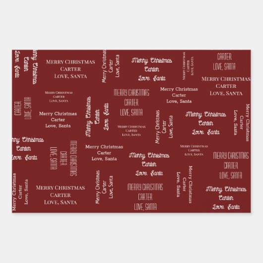 Cadeautje van de kerstman inpakpapier vel (Voorkant 3)