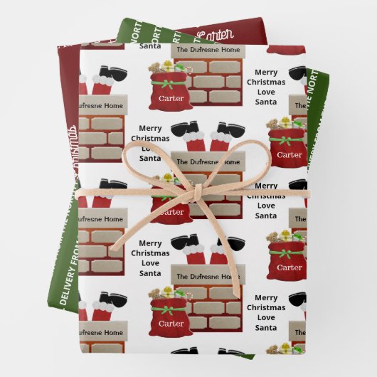 Cadeautje van de kerstman inpakpapier vel (In situ)