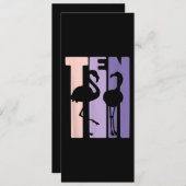 Cadeautje voor 10e verjaardag I Flamingo I 10 jaar Kaart (Voorkant / Achterkant)