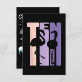 Cadeautje voor 10e verjaardag Ik Flamingo Ik 10 Ja Kaart (Voorkant / Achterkant)