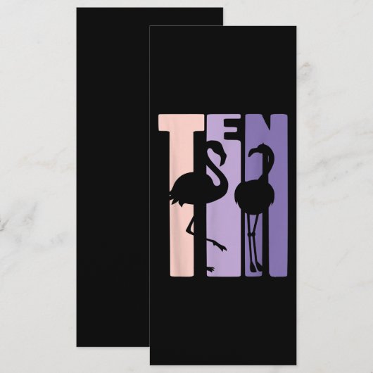 Cadeautje voor 10e verjaardag ik flamingo ik 10 ja kaart (Voorkant / Achterkant)