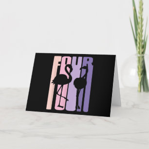 Cadeautje voor 4de verjaardag I Flamingo I 4 jaar Kaart