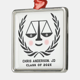 Cadeautje voor afgestudeerde rechtenstudent metalen ornament