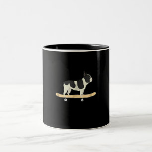cadeautje voor buldog met een franse hond tweekleurige koffiemok