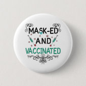  cadeautje voor gemaskerde en gevaccineerde zurenl ronde button 5,7 cm (Voorkant)