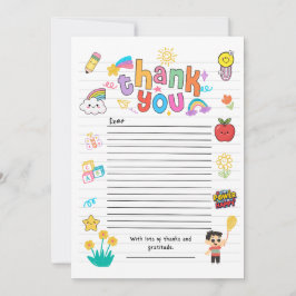 Cadeautje voor juf of meester bedankkaart -jongen  kaart