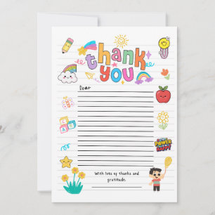 Cadeautje voor juf of meester bedankkaart -jongen kaart