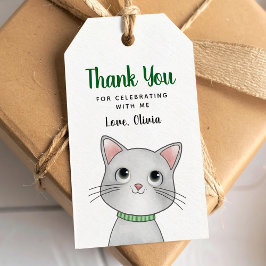Cadeautje voor kleine kat bedankt voor het komen cadeaulabel