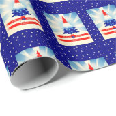 cadeautje voor Patriottisch Amerikaans kerstboomge Cadeaupapier (Rol Hoek)
