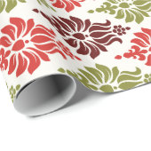 cadeautje voor rood groen damasje cadeaupapier (Rol Hoek)