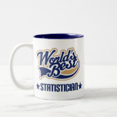 Cadeautje voor statisticus (Beste werelden) Tweekleurige Koffiemok (Links)