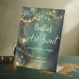 Cadeautjes voor babyfeest Betoverde boslantaarns  Reclamebord Met Voetstuk
