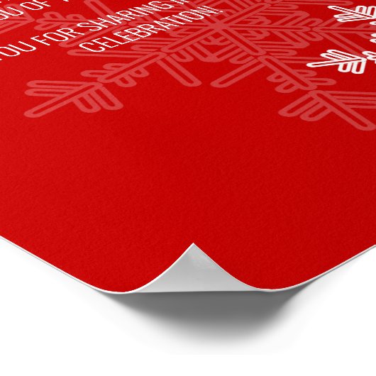 Cadeautjes voor babyfeest met rode sneeuwvlokken b poster (Hoek)