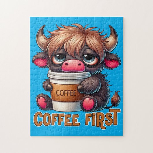 Cadeautjes voor koffieliefhebbers met koffie eerst legpuzzel (Verticaal)