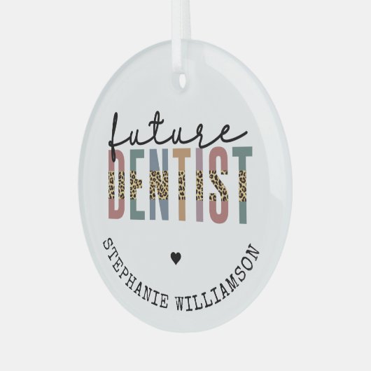 Cadeautjes voor toekomstige tandheelkundige studen glas ornament (Voorkant links)