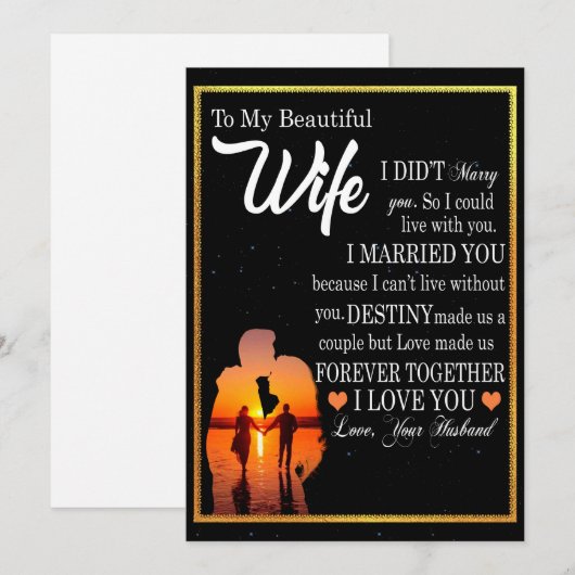 Cadeautjes voor Vrouw | Brief Aan Mijn Vrouw Liefd Feestdagenkaart (Voorkant / Achterkant)