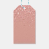 Cadeauuitnodiging Baby Shower Roze Glitter Elegant Cadeaulabel (Achterkant)
