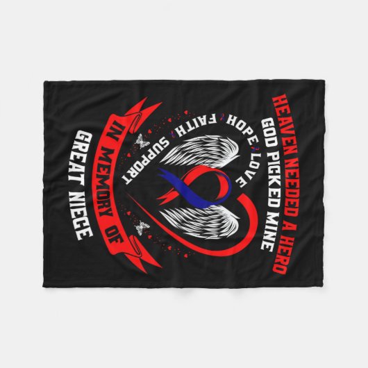 Cadeauverlies Geweldig nichtje Hartziekte Bewustzi Fleece Deken (Voorkant (Horizontaal))