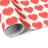 Cadeauverpakking - 3-D rode harten Cadeaupapier (Rol Hoek)