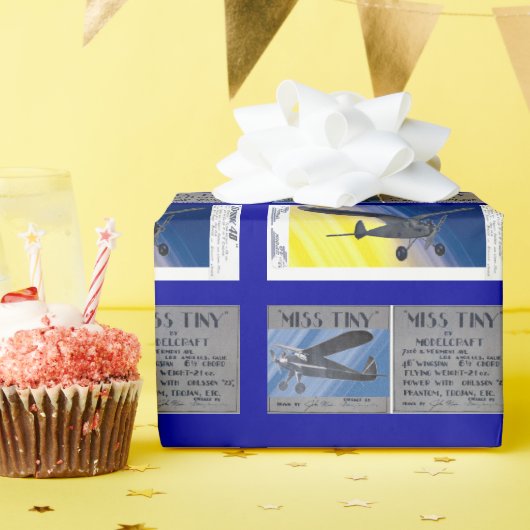 Cadeauverpakking - Antiek modelvliegtuigen Cadeaupapier (Verjaardagsfeest)