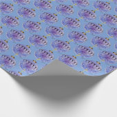 Cadeauverpakking - Blauw Ornament Cadeaupapier (Hoek)