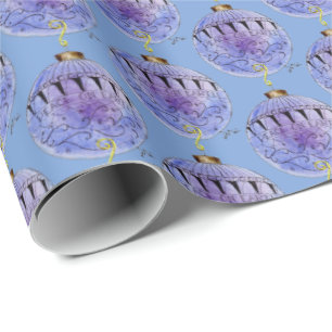 Cadeauverpakking - Blauw Ornament Cadeaupapier