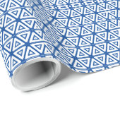 Cadeauverpakking - Blauwe driehoeken Cadeaupapier (Rol Hoek)