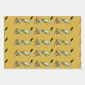 Cadeauverpakking - Chinese Draken op drie kleuren Inpakpapier Vel (Voorkant 3)