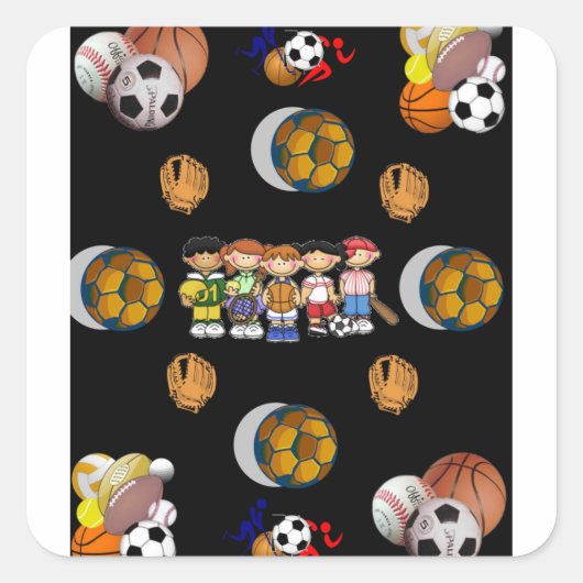 Cadeauverpakking Football Sport Vierkante Sticker (Voorkant)