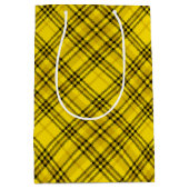 CADEAUVERPAKKING GEEL ZWART GERUITE PLAID MEDIUM CADEAUZAKJE (Voorkant)