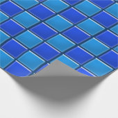 Cadeauverpakking - Glazen Tegels in blauw Cadeaupapier (Hoek)