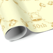 Cadeauverpakking - Golden Jubileum Bells Cadeaupapier (Rol Hoek)