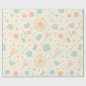 Cadeauverpakking — haakontwerp in pasteltinten cadeaupapier (Vlak)