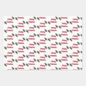 Cadeauverpakking - Holly Leaves and Berries Inpakpapier Vel (Voorkant 2)