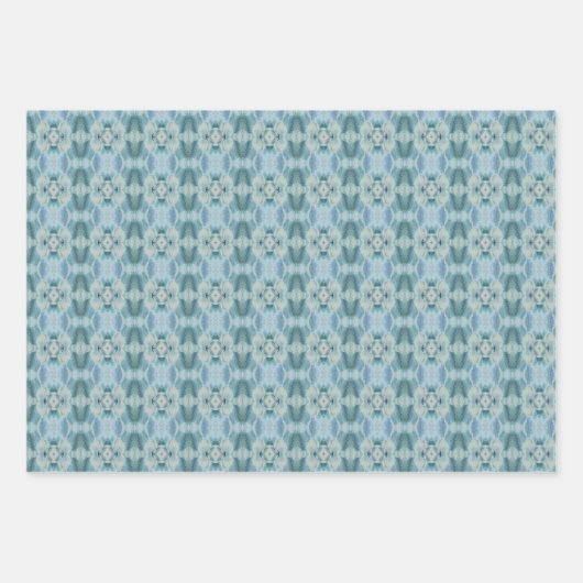 Cadeauverpakking in tinten blauw inpakpapier vel (Voorkant 2)