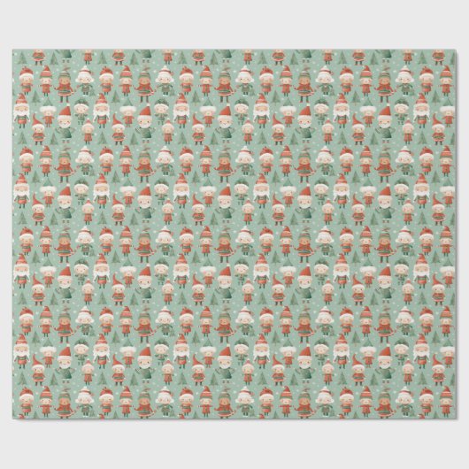 Cadeauverpakking - Kerst Elfen #01 Cadeaupapier (Vlak)