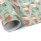 Cadeauverpakking - Kerst Elfen #01 Cadeaupapier (Rol Hoek)