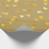 Cadeauverpakking met gouden harten confetti cadeaupapier (Hoek)