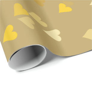 Cadeauverpakking met gouden harten confetti cadeaupapier