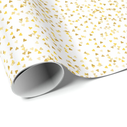 Cadeauverpakking met gouden harten confetti cadeaupapier (Rol Hoek)
