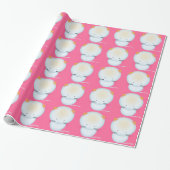 Cadeauverpakking met kleine witte katjes cadeaupapier (Uitgerold)