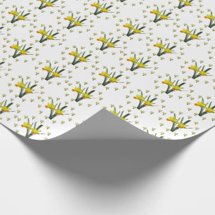 Cadeauverpakking - narcis bloesems cadeaupapier