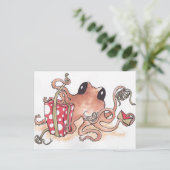 Cadeauverpakking Octopus Briefkaart (Staand voorkant)