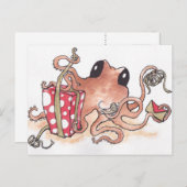 Cadeauverpakking Octopus Briefkaart (Voorkant / Achterkant)