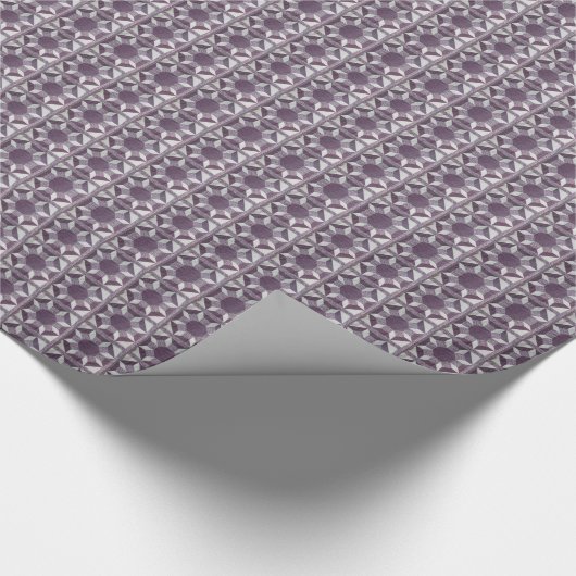 Cadeauverpakking - Paars Quilt Pattern Cadeaupapier (Hoek)