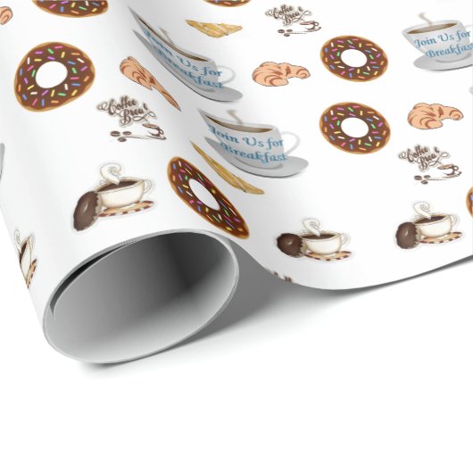 Cadeauverpakking Papier Koffie Donuts (Rol Hoek)